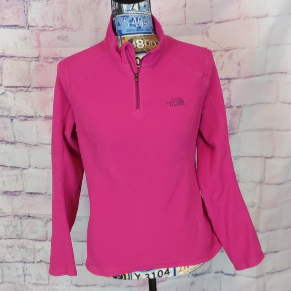 The North Face Tops - North face magenta fleece pullover size small